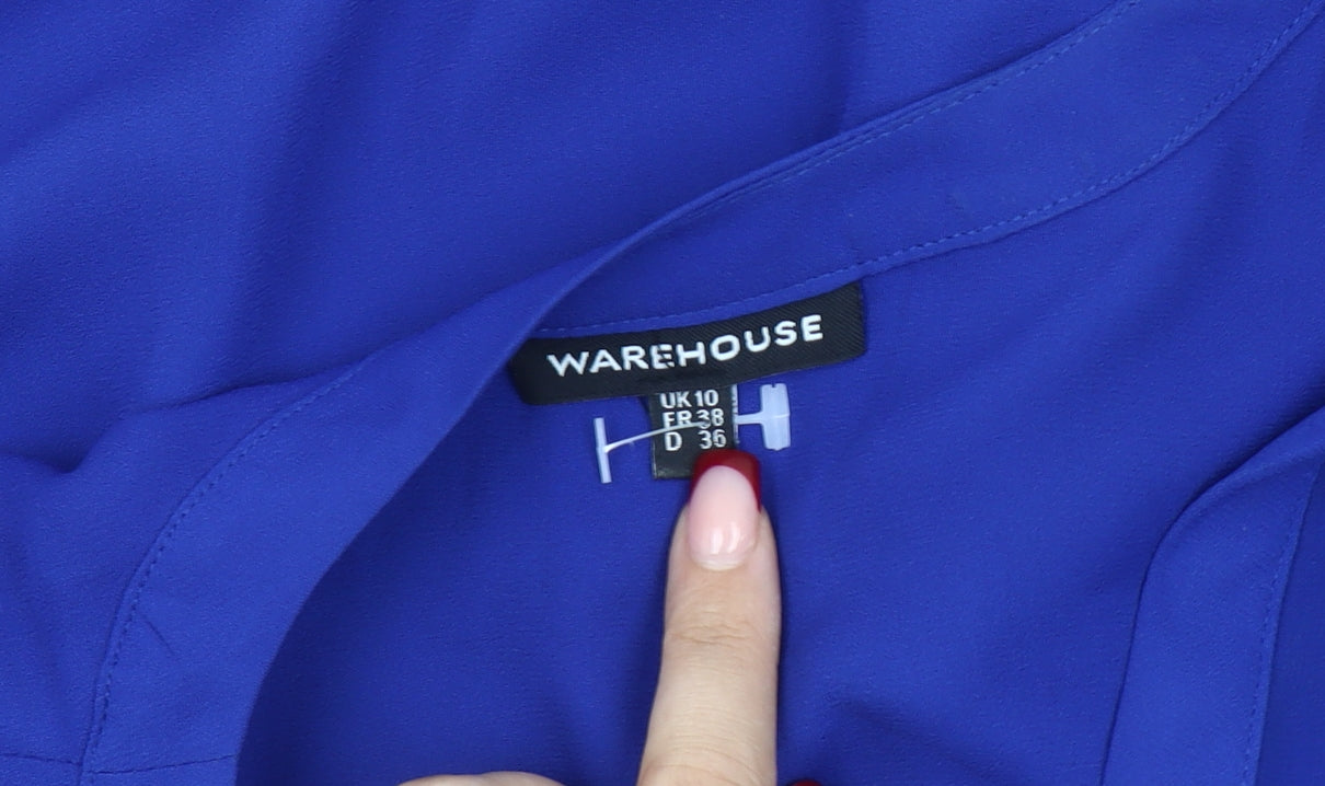 Warehouse Women’s Blue Size 10 V-Neck Chiffon Blouse