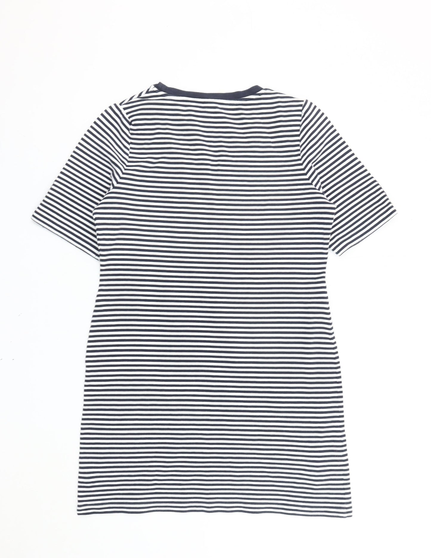 Next Women Blue Striped T-Shirt Dress Size S Short Sleeve