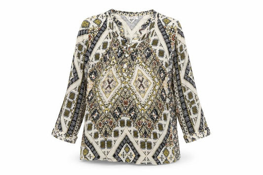 Damart Womens Multicoloured Bohemian Tunic Blouse UK 16 Viscose