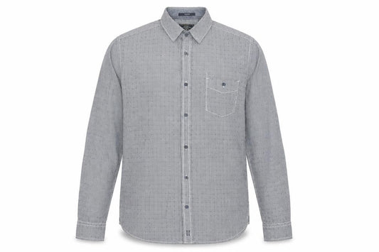 White Stuff Men's Blue Slim Fit Check Cotton Long Sleeve Shirt L