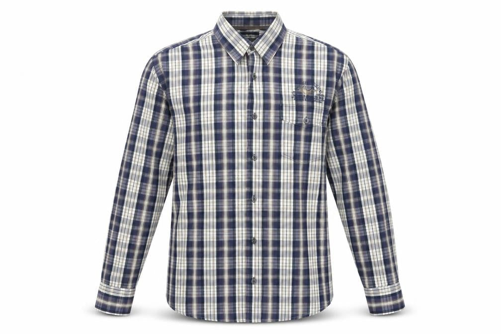 Lerros Men’s Blue Plaid Cotton Long Sleeve Button-Up Shirt M Regular Fit