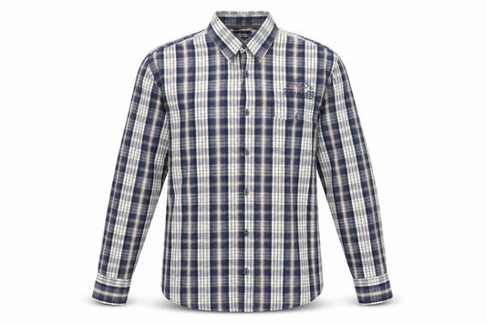 Lerros Men’s Blue Plaid Cotton Long Sleeve Button-Up Shirt M Regular Fit