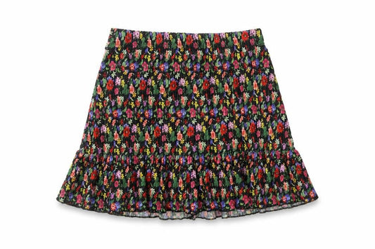 Topshop Women’s Petite Multicoloured Floral Pleated Skirt Size 6