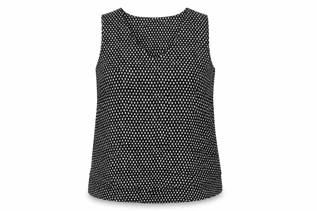 Marks & Spencer Women Black Geometric Tank Top Size 20 Polyester V-Neck