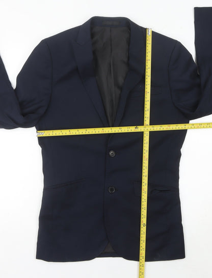 ONESIX5IVE5IVE Men’s Blue Slim Fit Blazer Jacket 36R Two Button
