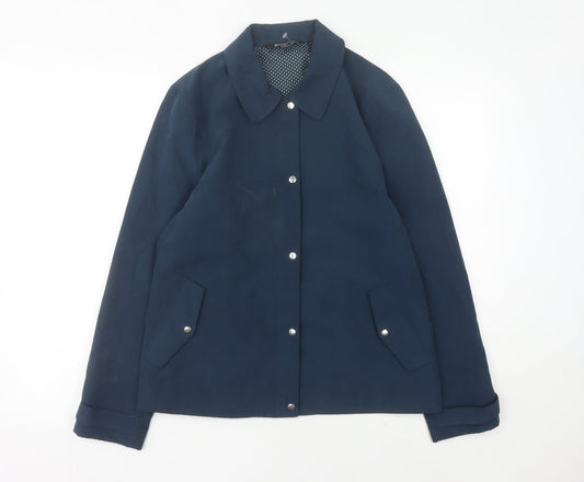 Bonmarche Womens Blue Mid-Length Button Jacket Size 14 Casual Workwear