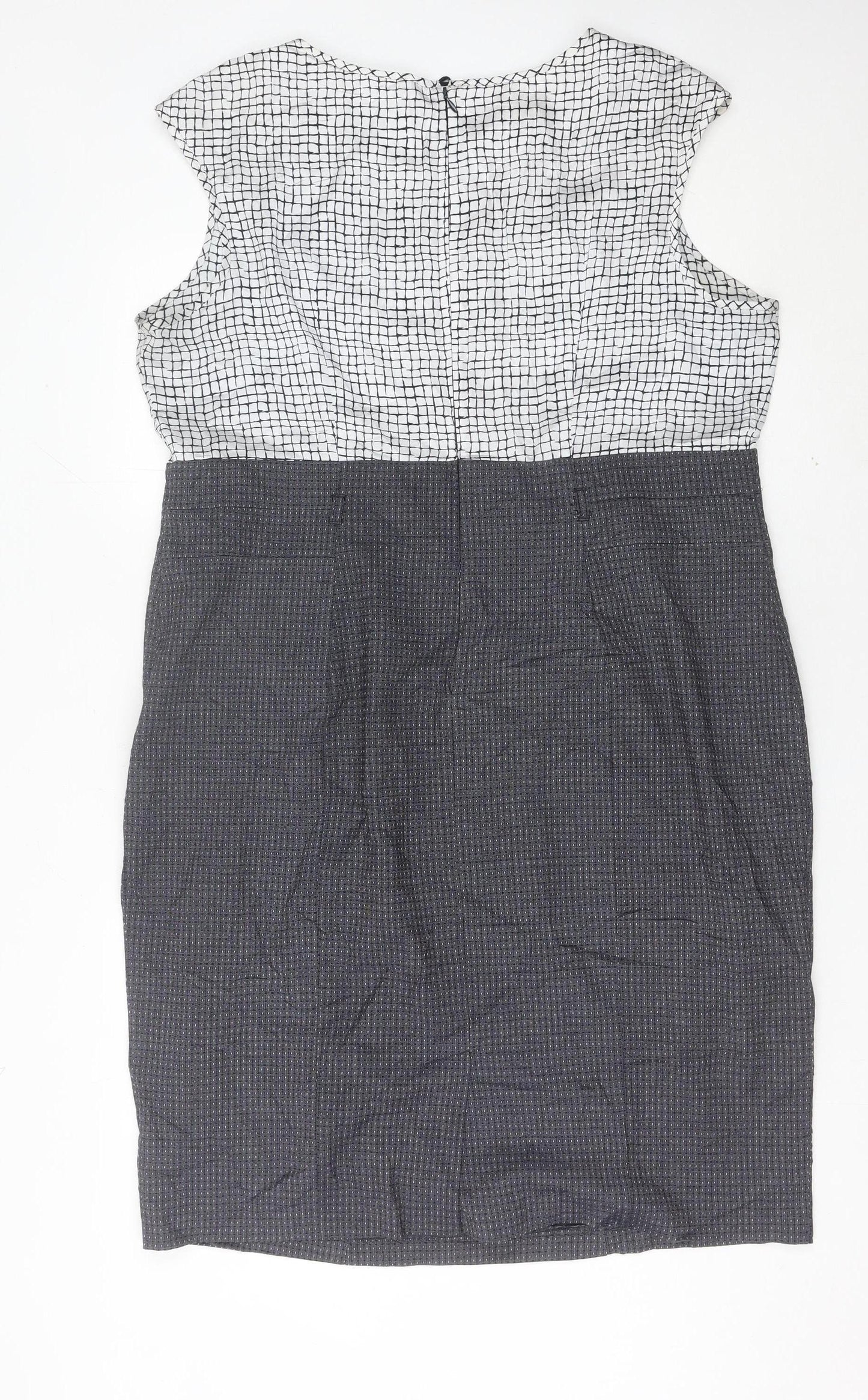 Marks and Spencer Women’s Black White Sheath Dress UK 20 Workwear