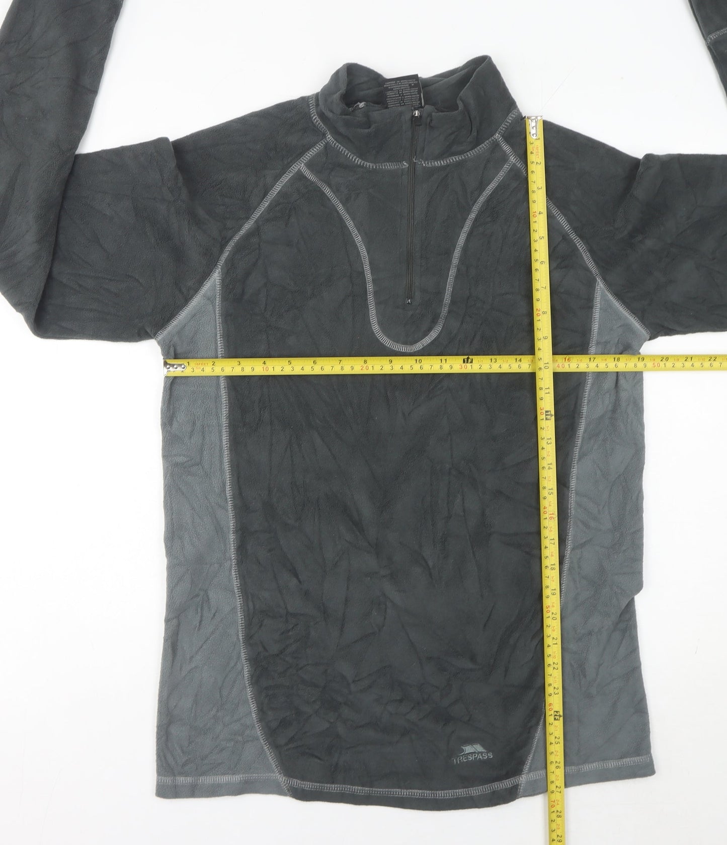 Trespass Mens Grey Fleece Pullover Sweatshirt L 1/4 Zip Outdoor