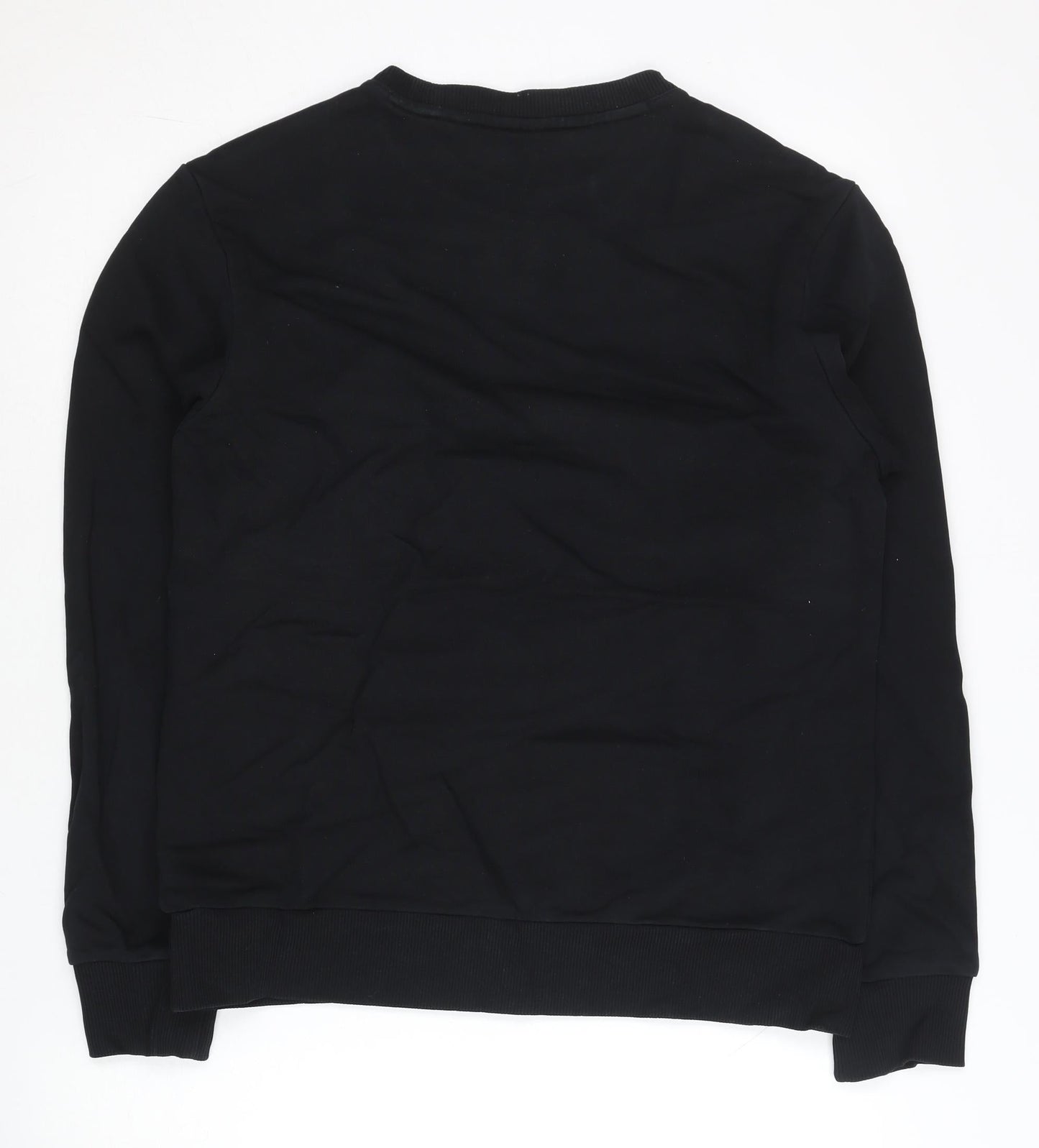 FILA Mens Black Sweatshirt S Regular Fit Logo Pullover Jumper