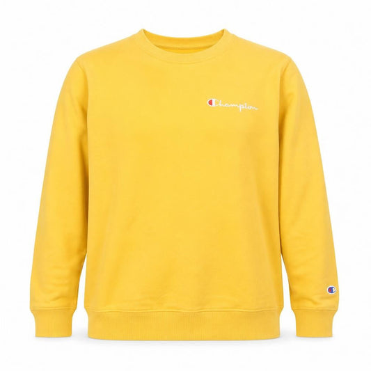 Champion Men’s Yellow Pullover Sweatshirt M Crew Neck Logo