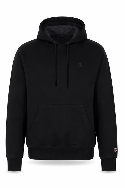 Champion Men's Black Pullover Hoodie Size S Fleece Athletic Sweatshirt