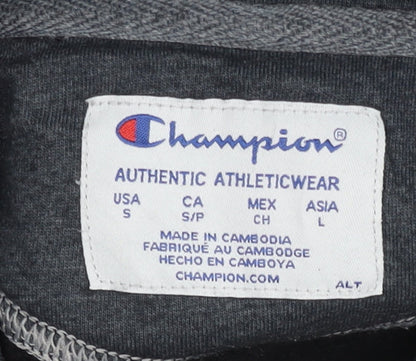 Champion Men's Black Pullover Hoodie Size S Fleece Athletic Sweatshirt