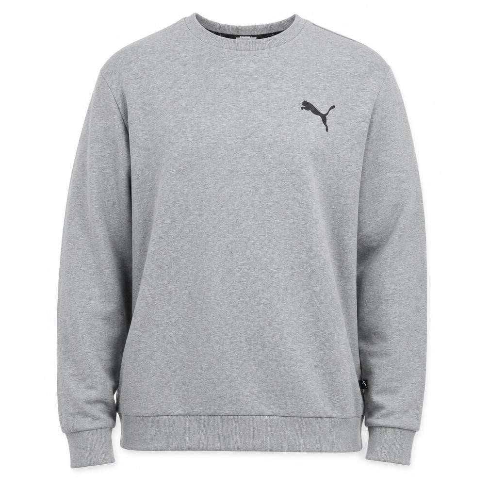 Puma Mens Grey Sweatshirt L Regular Fit Crew Neck Pullover Sportswear