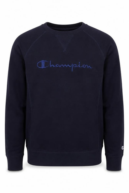 Champion Men's Blue Small Embroidered Pullover Sweatshirt