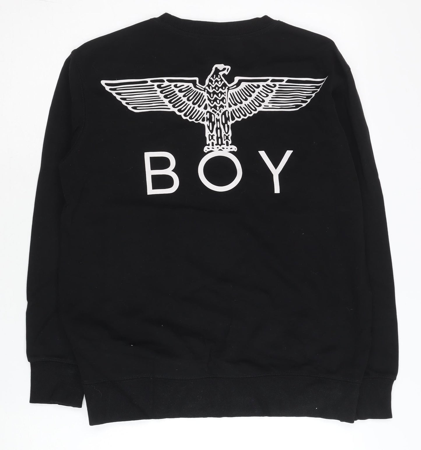BOY Men’s Black Small Crew Neck Pullover Graphic Sweatshirt