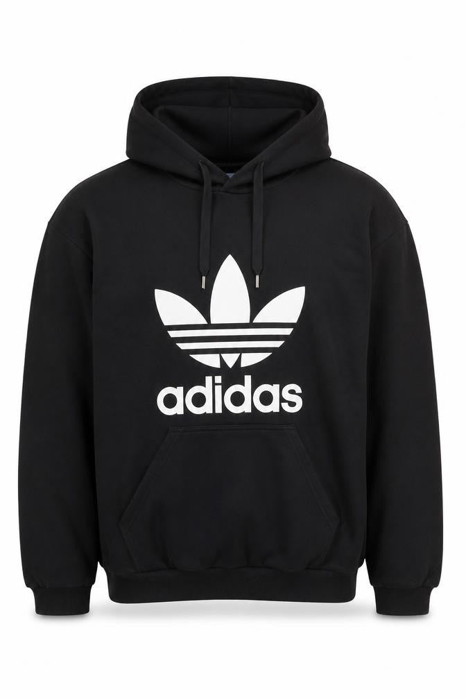 Adidas Men’s Black Pullover Hoodie S Logo Fleece Sportswear