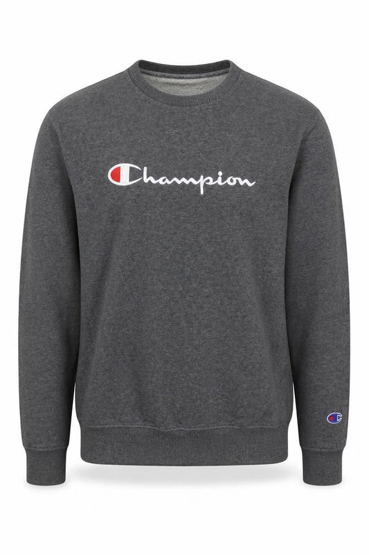 Champion Mens Grey Sweatshirt L Pullover Crew Neck Logo Athletic