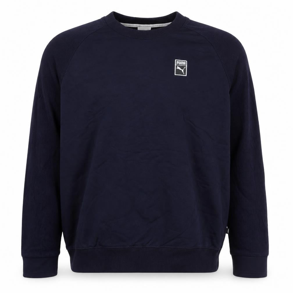 Puma Mens 2XL Blue Crew Neck Pullover Short Sleeve Sweatshirt