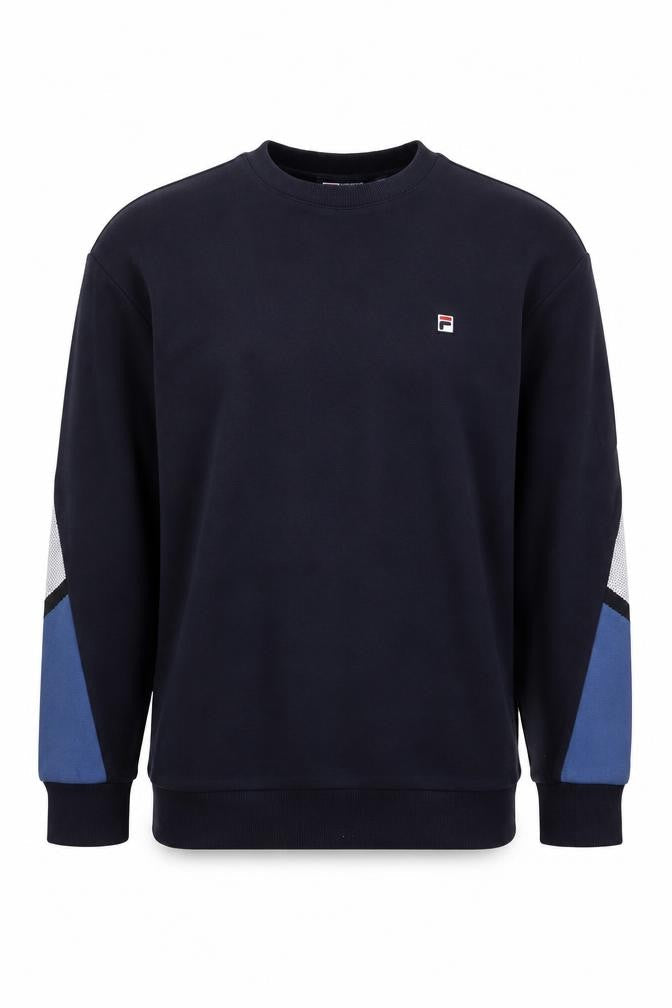 Fila Men’s Blue S Sweatshirt Pullover Logo Crew Neck Long Sleeve