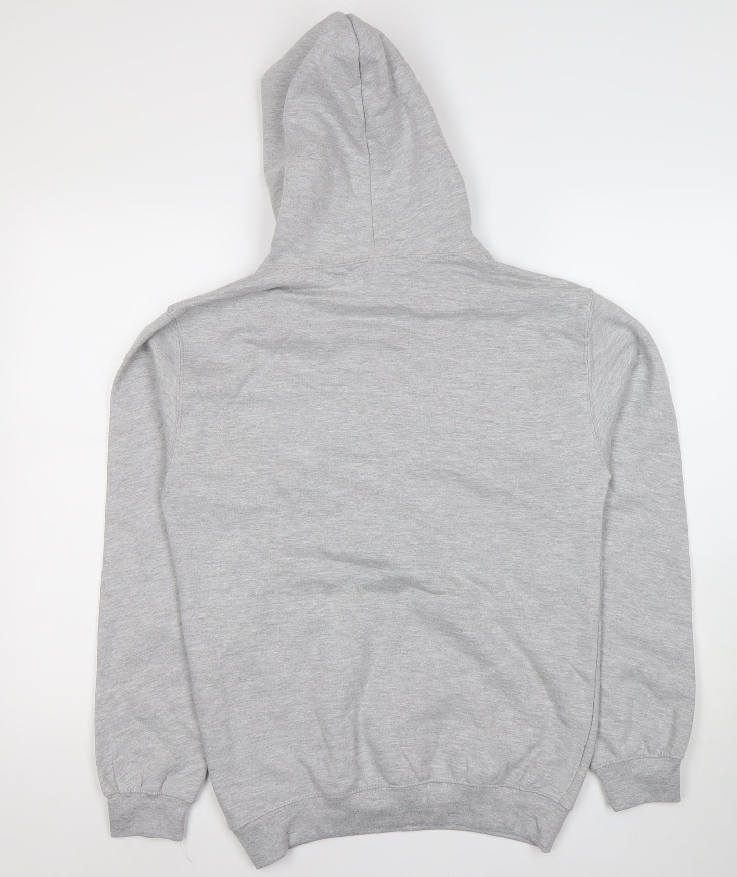 Just Hoods Men’s Grey Pullover Hoodie Small Hip Hop Embroidered Graphic