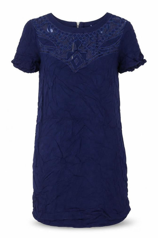 Warehouse Womens Blue Size 8 Embroidered Shift Dress