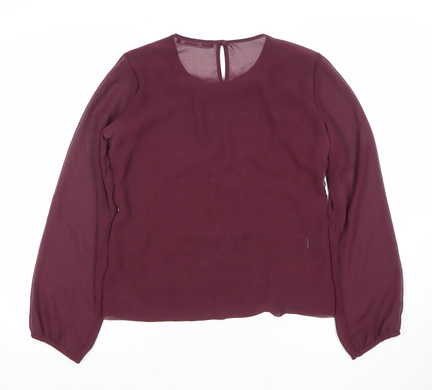 Next Women Purple Lace Long Sleeve Petite Blouse Size 12
