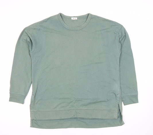 APEIYU Women’s Green Long Sleeve Cotton Blend Basic T-Shirt M