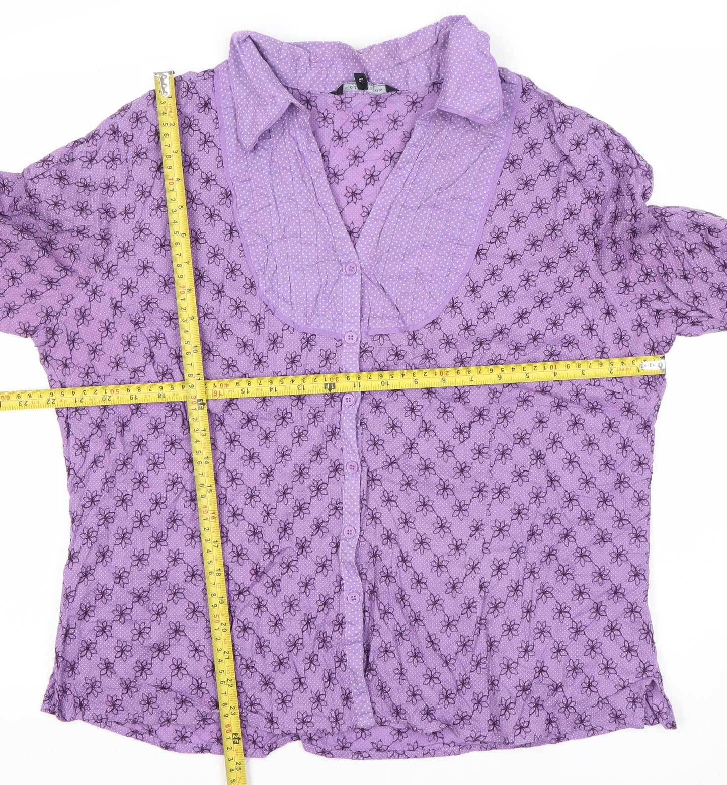 Debenhams Women’s Purple Floral Button-Up Blouse Size 18 Cotton