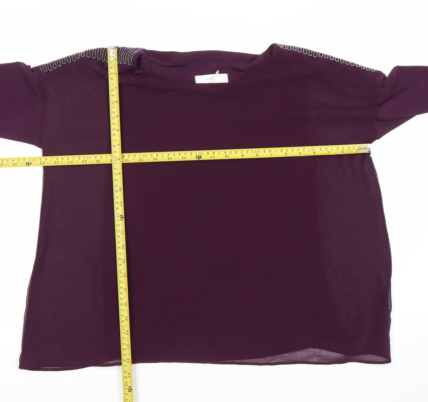 Wallis Women’s Purple Petite Tunic Blouse UK S Long Sleeve