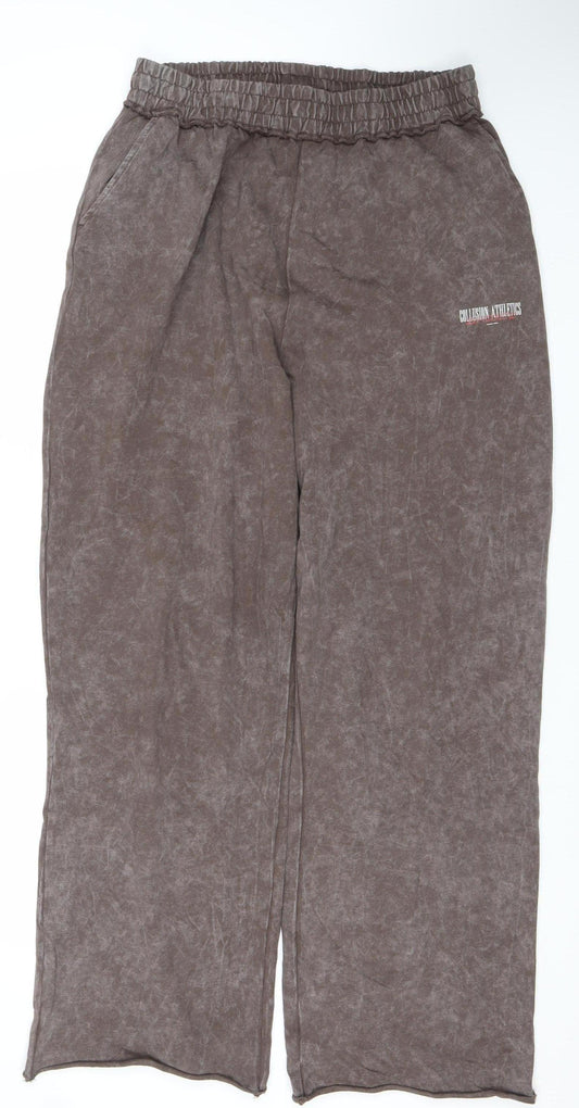 Collusion Womens Brown L Sweatpants Cotton Elastic Waist