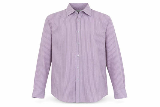 Jack Reid Men’s Purple Striped Long Sleeve Button-Up Shirt 17/43