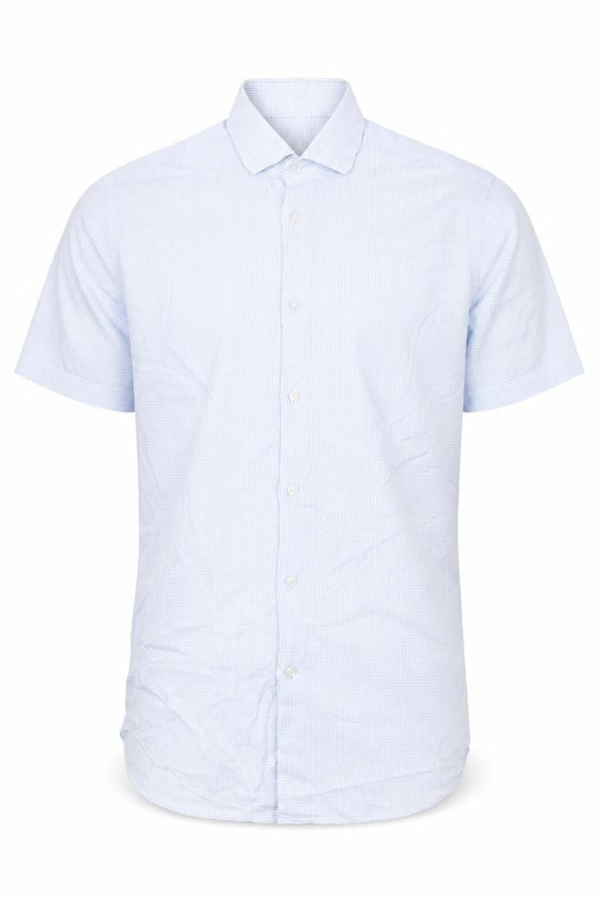 Hugo Boss Men's Blue 16 Regular Fit Egyptian Cotton Long Sleeve Shirt