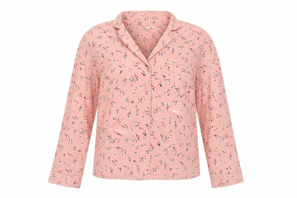 Marks & Spencer Women Pink Floral Pyjama Top Shirt Size 14