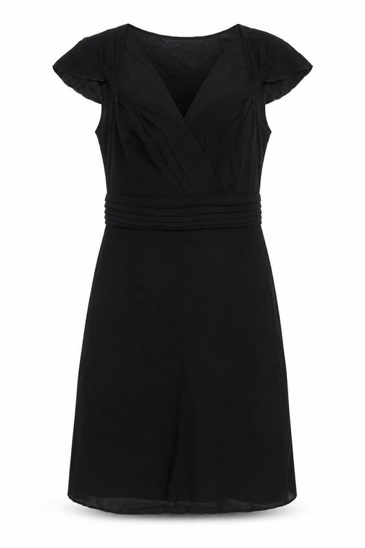 Whistles Women Black Size 12 Sheath Knee Length Dress Classic
