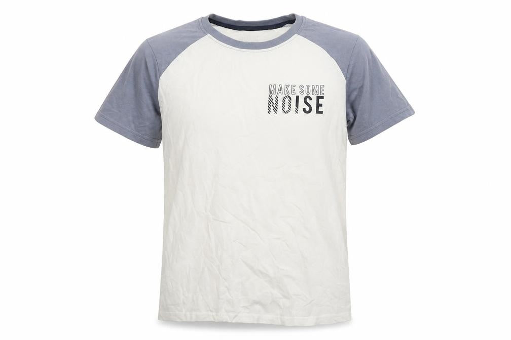 Pepperts Boys White Blue Graphic Print Cotton T-Shirt 13-14 Years