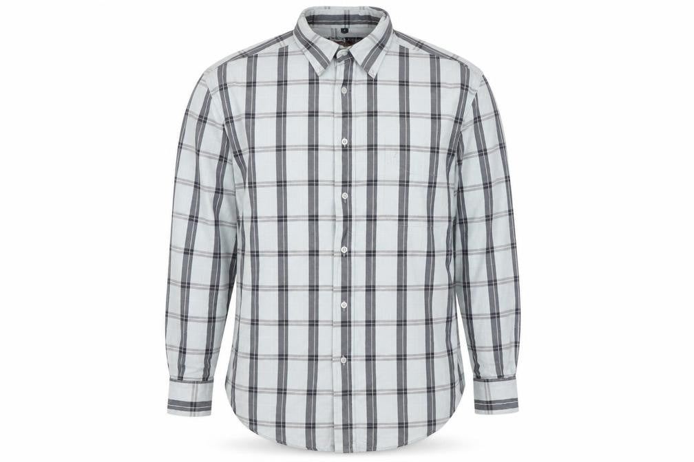 Jeff & Co Men’s Blue Check Cotton Button-Up Shirt Size S