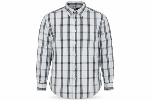 Jeff & Co Men’s Blue Check Cotton Button-Up Shirt Size S
