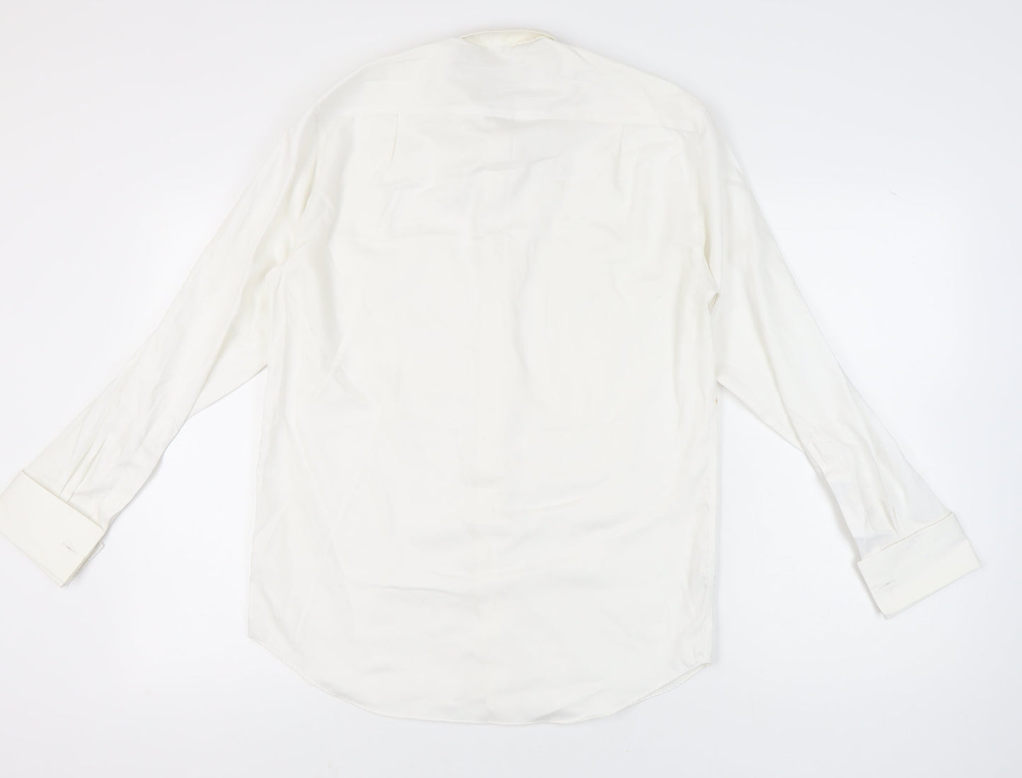 Marks & Spencer Men’s White Cotton Long Sleeve Formal Dress Shirt 15in 38cm