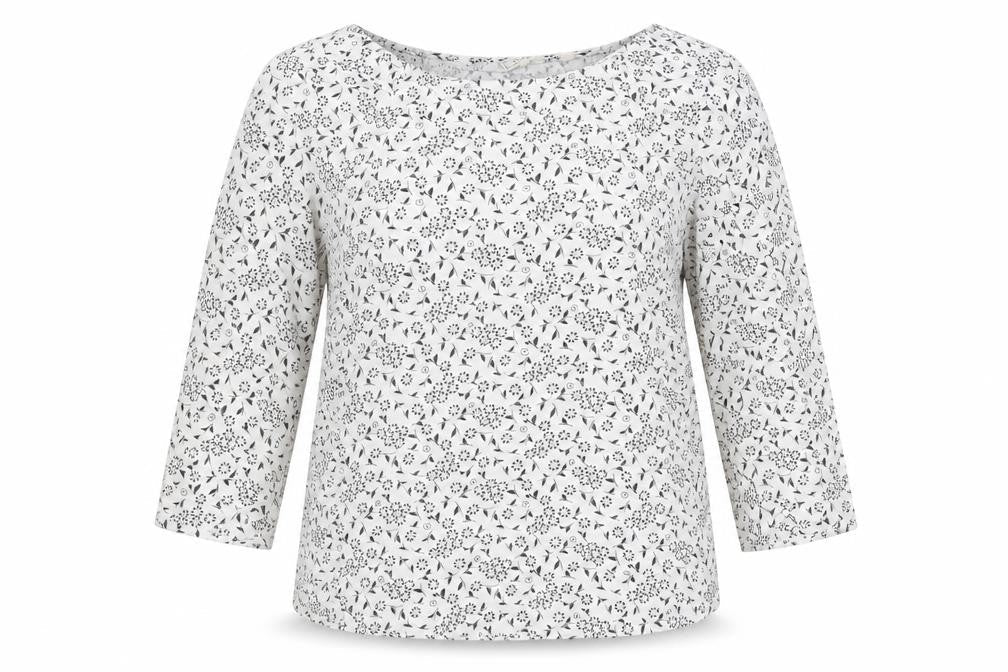 FatFace Womens White Floral Tunic Blouse Scoop Neck UK 10