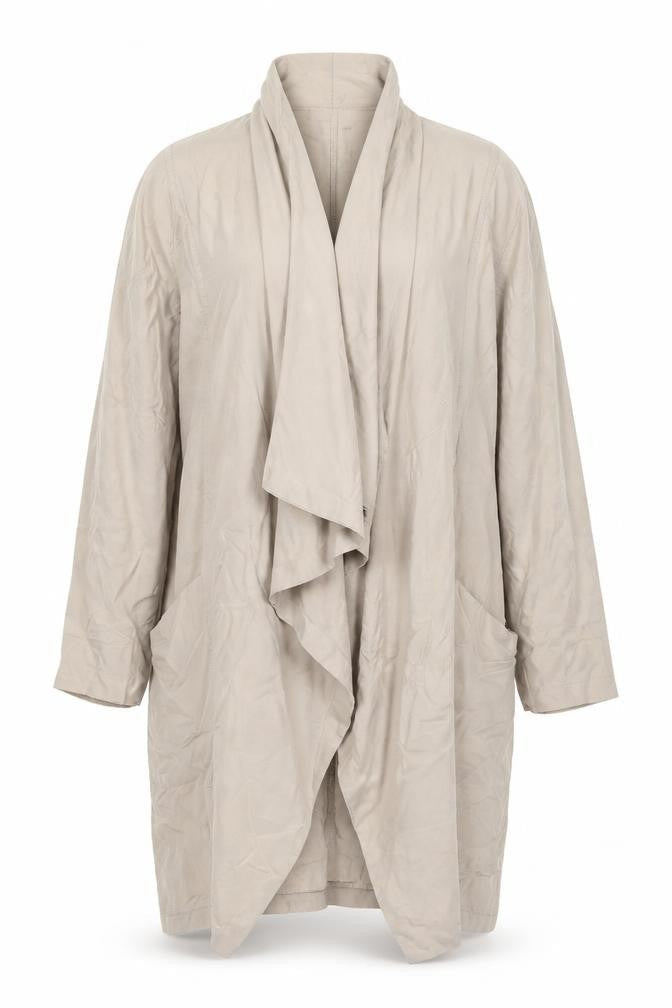 Zara Woman Beige Coatigan Women Size 8 Lyocell Linen Relaxed Fit