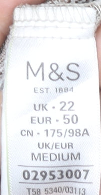 Marks and Spencer Women’s Grey Checked Trousers UK 22 Plus Size