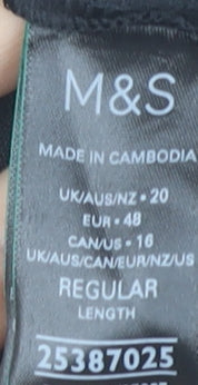 Marks and Spencer Women’s Black Linen Cotton Ruffle Tank Top Size 20