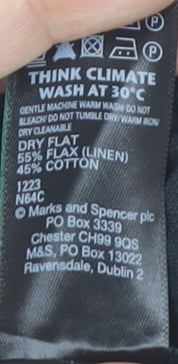 Marks and Spencer Women’s Black Linen Cotton Ruffle Tank Top Size 20