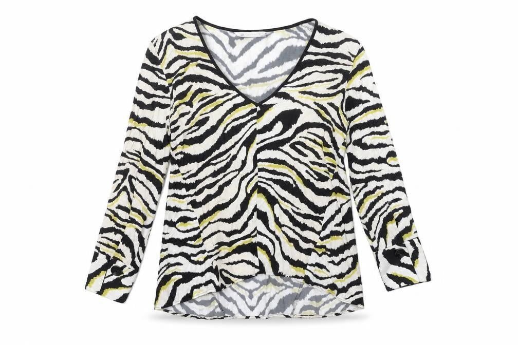 Zara Basic Womens Multicoloured Animal Print Blouse S Viscose Tunic