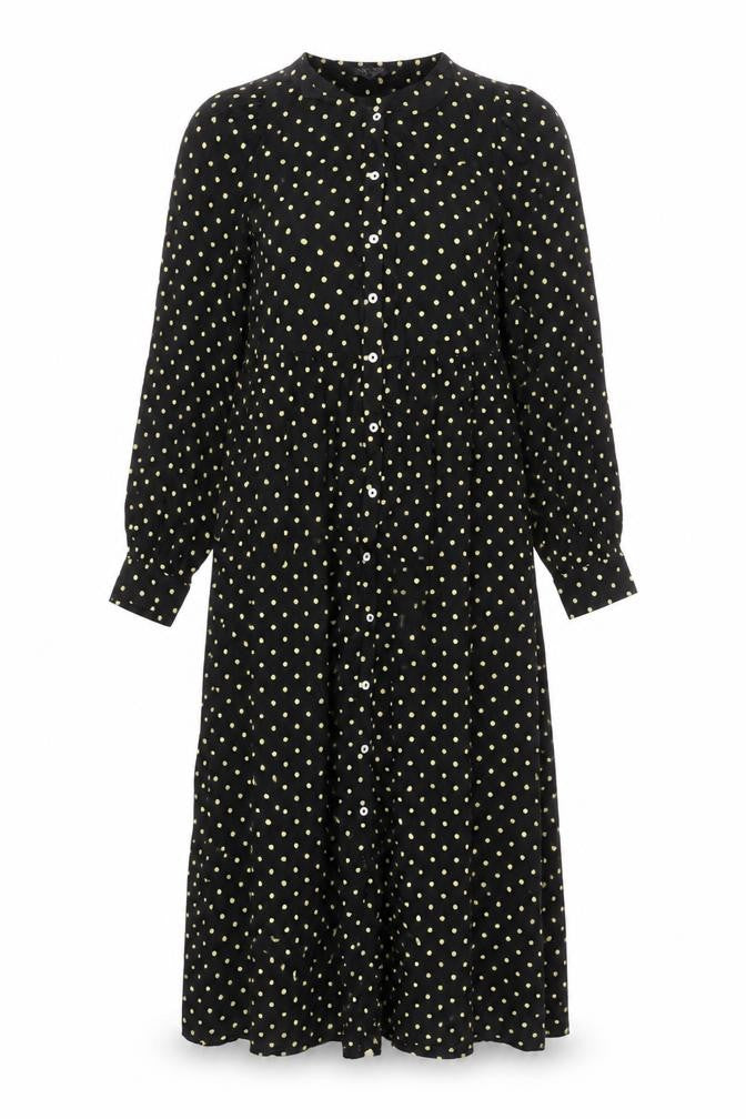 Marks & Spencer Women’s Black Polka Dot Long Shirt Dress Size 8