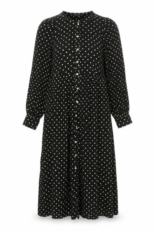 Marks & Spencer Women’s Black Polka Dot Long Shirt Dress Size 8