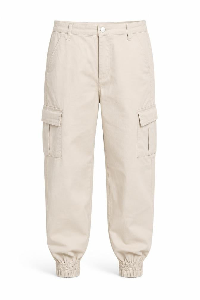 Portobello Punk Women’s Beige Cargo Trousers Size 10 Cotton