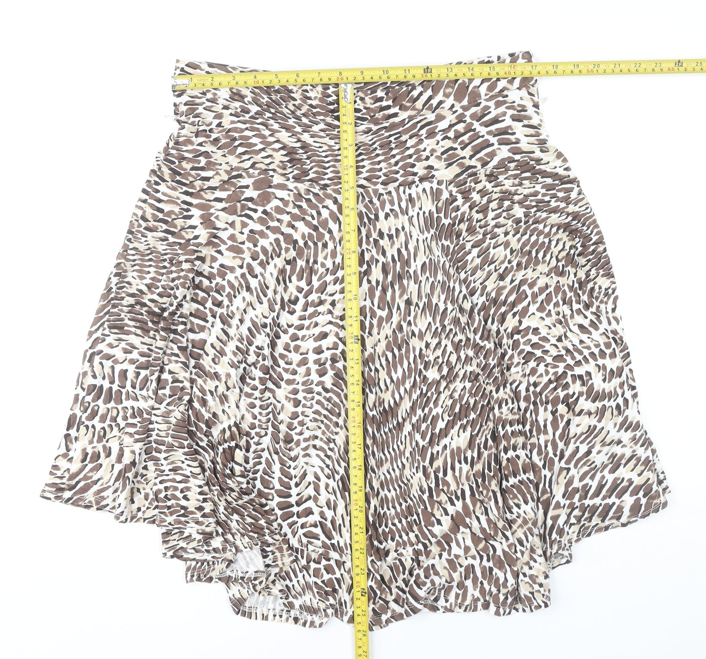 Soon Women’s Brown Animal Print A-Line Stretch Skirt Size 16