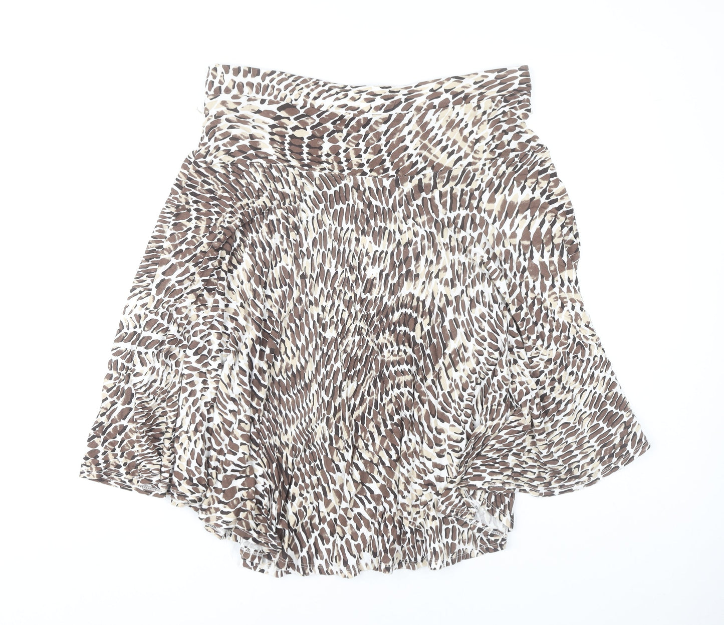 Soon Women’s Brown Animal Print A-Line Stretch Skirt Size 16