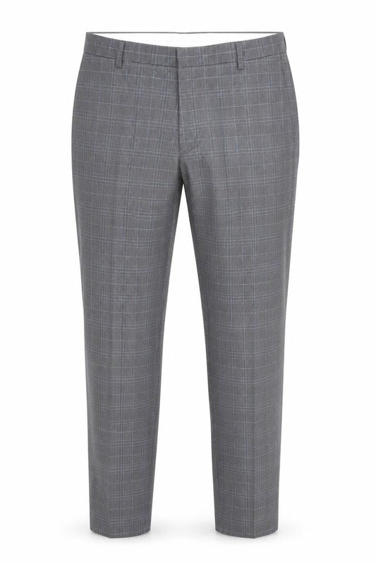 Burton Menswear Men's Grey Check Skinny Fit Formal Dress Trousers Size 32R